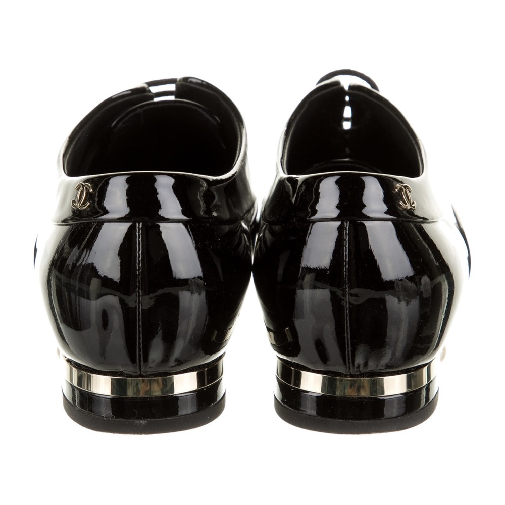 Chanel Interlocking CC Logo Oxfords Black Size 7.5 - Picture 5 of 17
